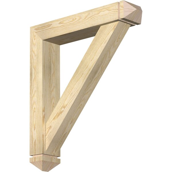 Ekena Millwork Traditional Arts and Crafts Rough Sawn Bracket w/ Offset Brace, Douglas Fir, 6"W x 30"D x 34"H BKT0604X30X34TRA03RDF - main